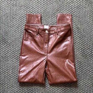 Aritzia Wilfred Free Cognac Brown The Melina Slim Pants